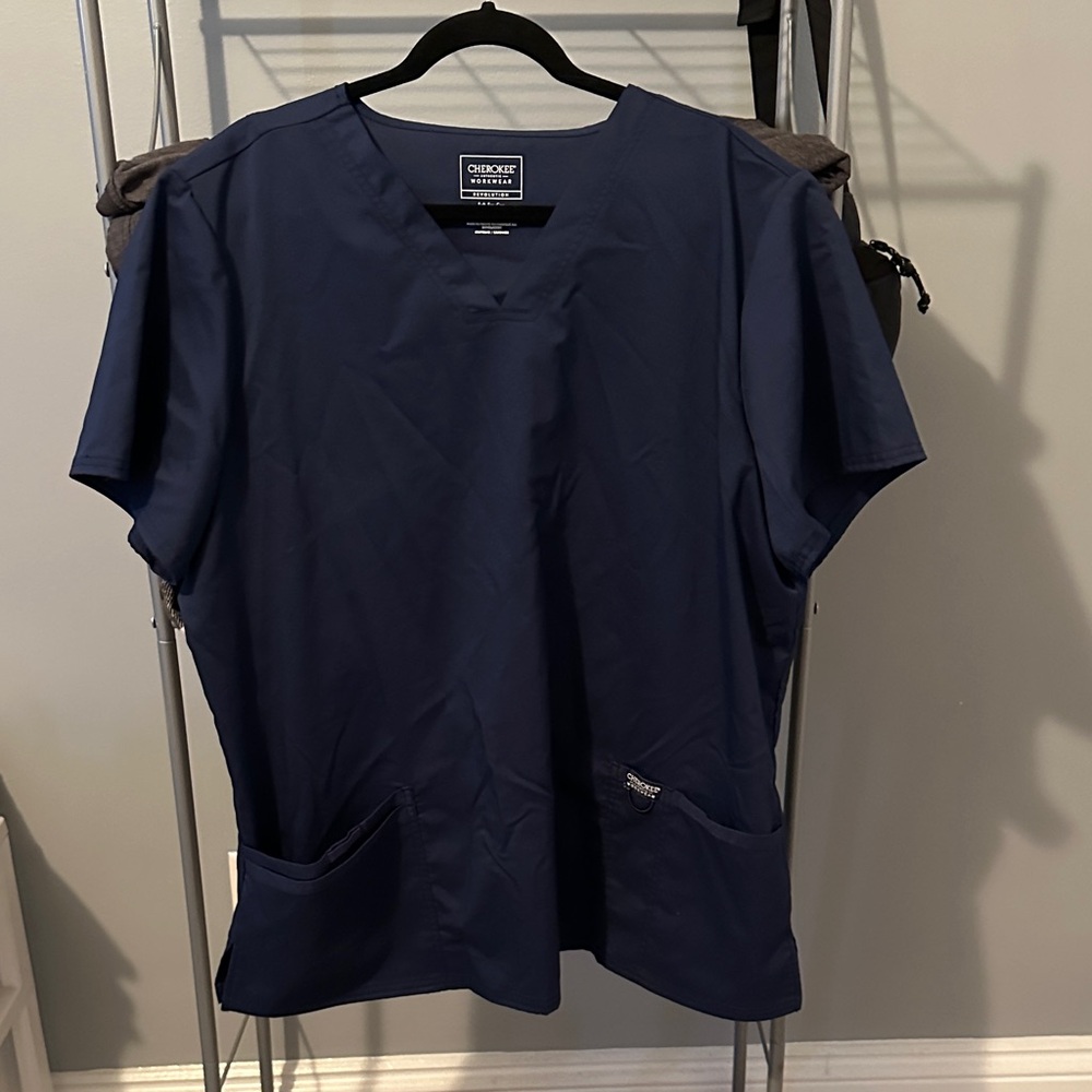 Cherokee Woman’s Navy Blue Scrub Top